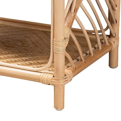 bali & pari Baara Natural Rattan Nightstand with Open Shelves
