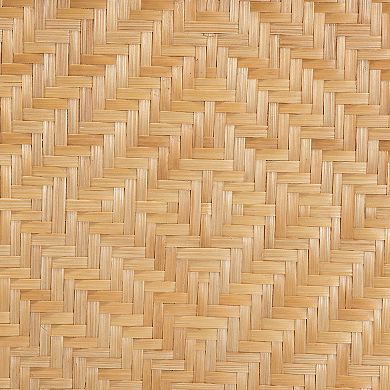 bali & pari Baara Natural Rattan Nightstand with Open Shelves