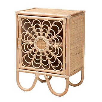 bali & pari Acelin Natural Rattan Nightstand with Storage