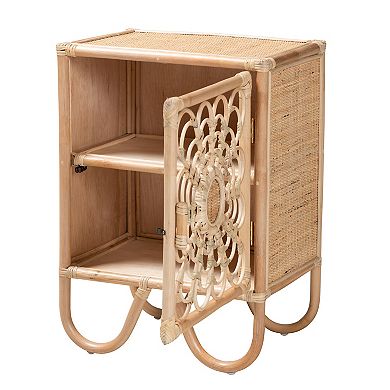 bali & pari Acelin Natural Rattan Nightstand with Storage
