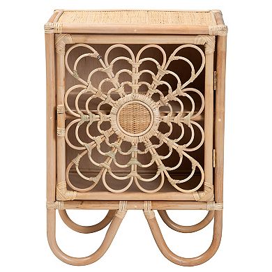 bali & pari Acelin Natural Rattan Nightstand with Storage