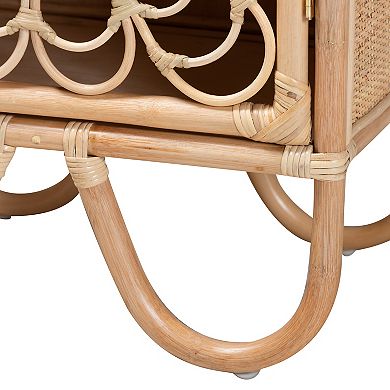 bali & pari Acelin Natural Rattan Nightstand with Storage