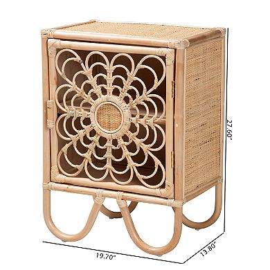 bali & pari Acelin Natural Rattan Nightstand with Storage