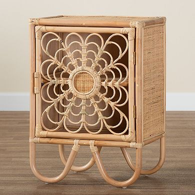 bali & pari Acelin Natural Rattan Nightstand with Storage