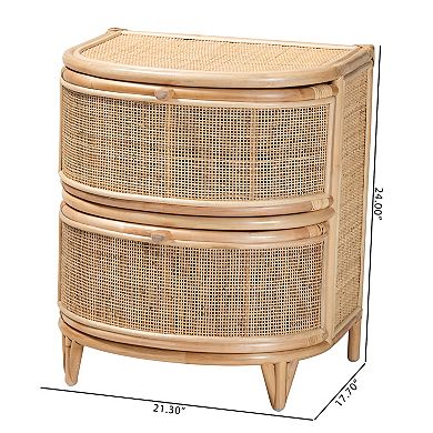 bali & pari Oleta Natural Rattan Nightstand