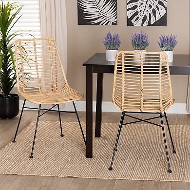 Bali & Pari Manhattan Rattan Dining Chair Set of 2