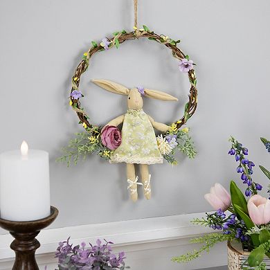 Northlight Girl Bunny Artificial Floral Wreath - 10-inch