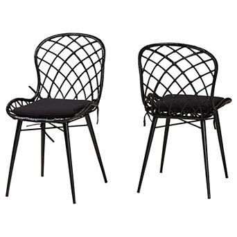 bali & pari Sabelle 2 pc Rattan Dining Chair Set