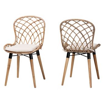 bali & pari Sabelle 2 pc Rattan Dining Chair Set