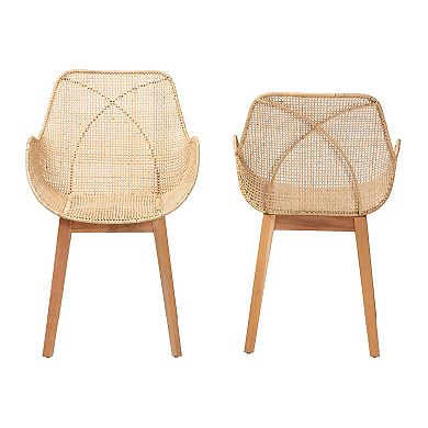 bali & pari Ballerina 2-pc. Rattan Dining Chair Set