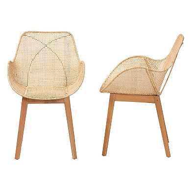 bali & pari Ballerina 2-pc. Rattan Dining Chair Set