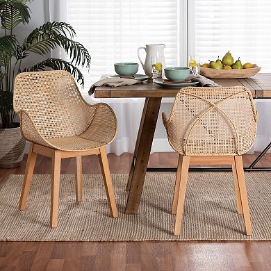 bali & pari Ballerina 2-pc. Rattan Dining Chair Set