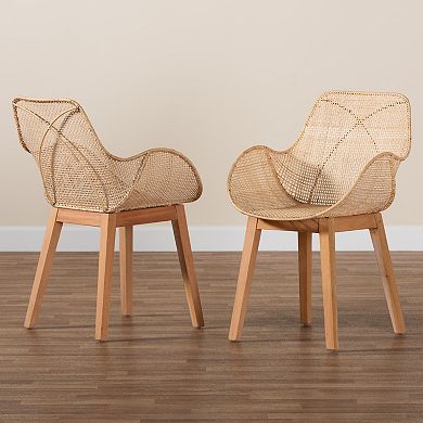 bali & pari Ballerina 2-pc. Rattan Dining Chair Set