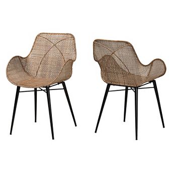 bali & pari Ballerina 2 pc Rattan Dining Chair Set
