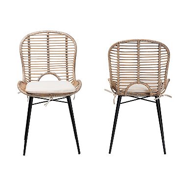bali & pari Brenna 2-pc. Rattan Dining Chair Set