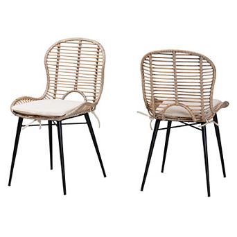 bali & pari Brenna 2 pc Rattan Dining Chair Set
