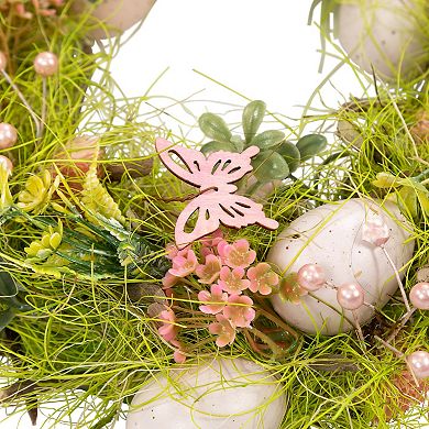 Northlight Easter Eggs with Butterflies Artificial Spring Wreath - 13 Inches
