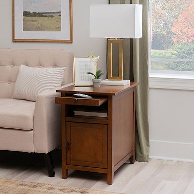 Linon Birkdale Accent Table with USB & Storage Drawer