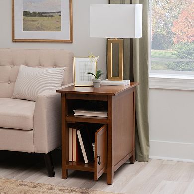 Linon Birkdale Accent Table with USB & Storage Drawer