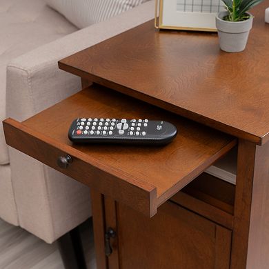 Linon Birkdale Accent Table with USB & Storage Drawer