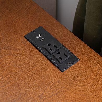 Linon Birkdale Accent Table with USB & Storage Drawer