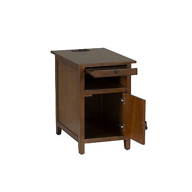 Linon Birkdale Accent Table with USB & Storage Drawer