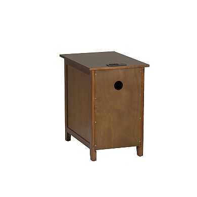 Linon Birkdale Accent Table with USB & Storage Drawer