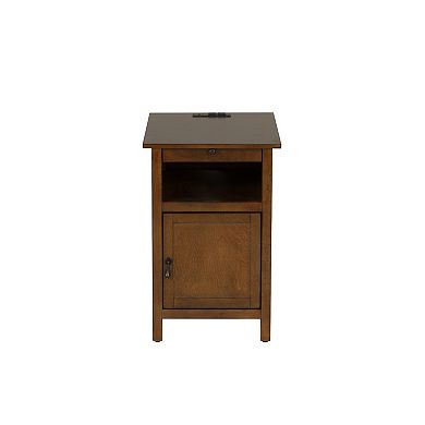 Linon Birkdale Accent Table with USB & Storage Drawer
