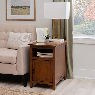 Linon Birkdale Accent Table with USB & Storage Drawer