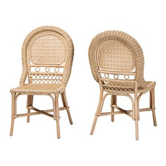 bali & pari Jelita 2 pc Rattan Dining Chair Set