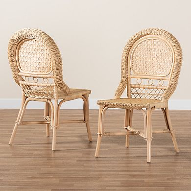 bali & pari Jelita 2-pc. Rattan Dining Chair Set