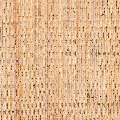 bali & pari Natural Rattan Nightstand with Drawer and Open Shelf