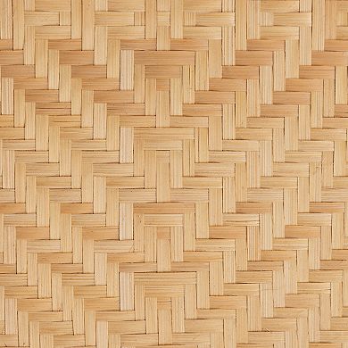 bali & pari Danna Natural Rattan Nightstand with Decorative Door Design