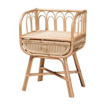 bali & pari Natural Rattan Nightstand with Storage