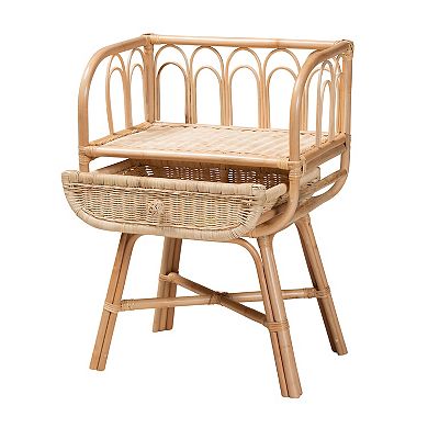 bali & pari Natural Rattan Nightstand with Storage