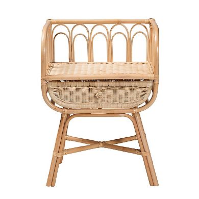 bali & pari Natural Rattan Nightstand with Storage