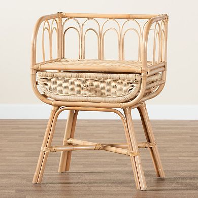 bali & pari Natural Rattan Nightstand with Storage