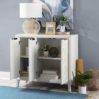 Linon Miles Wood 3-Door Accent Cabinet