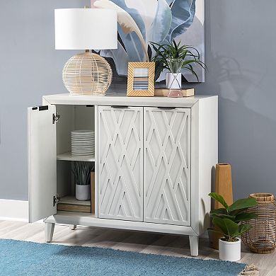 Linon Miles Wood 3-Door Accent Cabinet