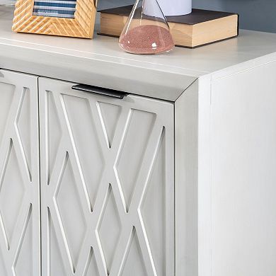 Linon Miles Wood 3-Door Accent Cabinet