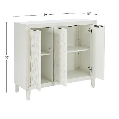 Linon Miles Wood 3-Door Accent Cabinet