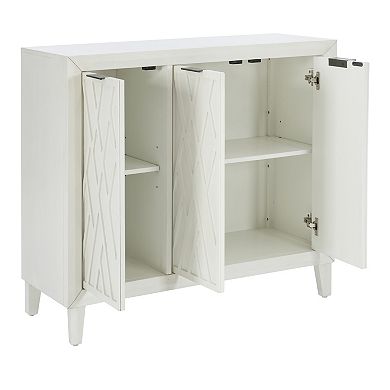 Linon Miles Wood 3-Door Accent Cabinet