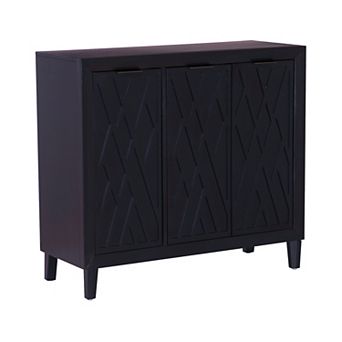 Linon Miles Wood 3-Door Accent Cabinet