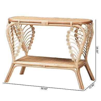 bali & pari Bastet Natural Rattan Console Table