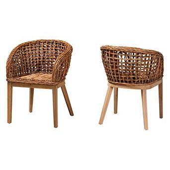 bali & pari Rattan 2 pc Dining Chair Set