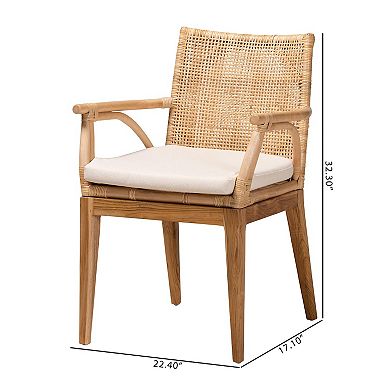 bali & pari Storsel Rattan Dining Chair with Cushion