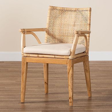 bali & pari Storsel Rattan Dining Chair with Cushion