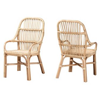 bali & pari Sumatera Rattan 2 pc Dining Chair Set