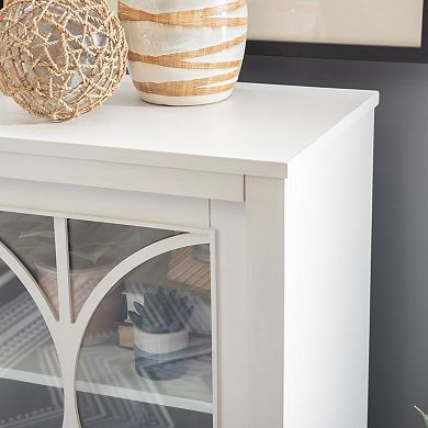 Linon Monroe Wood Sliding Door Accent Cabinet with USB