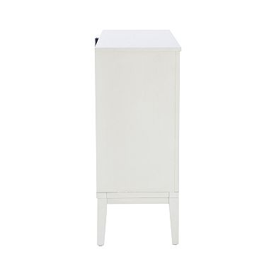 Linon Monroe Wood Sliding Door Accent Cabinet with USB